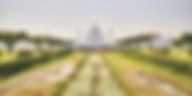 an image of Mehtab bagh , and Taj mahal is visible in the distance used on the webpage of POOLit the carpool app